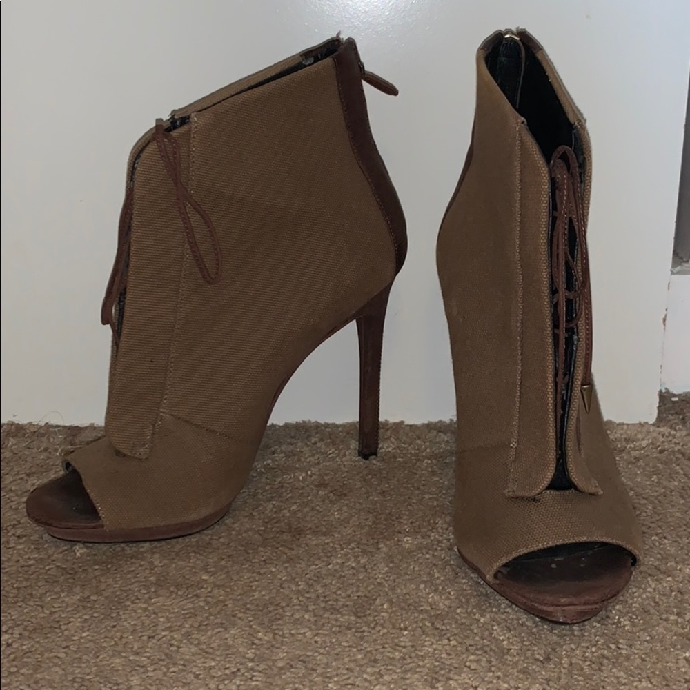 Brown lace ankle boots